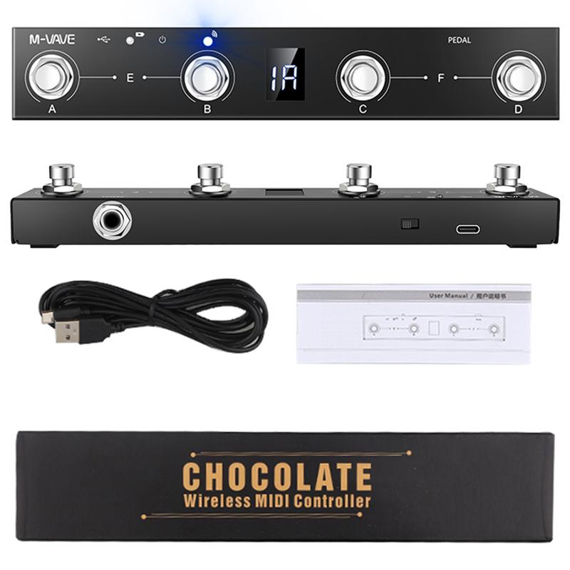 M-VAVE Chocolate Schokolade BT Перезаряжаемый 4-кнопочный MIDI-контроллер Педаль Управление через приложение с системами беспроводной передачи
