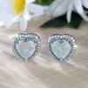 Любовь Белая окантовка Синие и белые серьги-бриллианты Нишевые Легкая роскошь Атмосферные Универсальные серьги