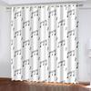 Music Notes Guitar Piano Key 3D Printed Modern Luxury Cello Thin Window Curtains for KidsBedroom Living Room Bathroom Door Decor
