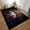 Stylish Gaming Rug with Action Character in Intense Atmosphere Suitable for use as an anti-slip game mat for living room and bedroom sofas