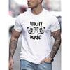 Men's Summer 100% Cotton Fashionable Casual Loose Large Leisure Vacation Pattern Printed Sports Round Neck Short Sleeve T-shirt