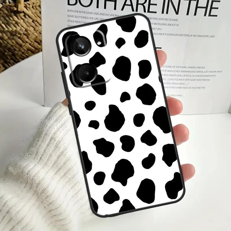 White Black Cow Print For Realme GT Neo 5 GT5 9 10 11 12 Pro Plus C30 C31 C33 C35 C25s C21Y C51 C55 C67 C53 Case