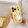 Милый мультяшный утенок Силиконовый чехол для телефона для iPhone 17 16 15 14 13 12 Pro Max Мягкий сжимаемый Медленно поднимающийся Игрушка-антистресс Ударопрочный чехол