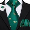 Barry.Wang Formal Mens Paisley Silk Tie Set Mens Necktie Pocket Square Cufflinks Wedding