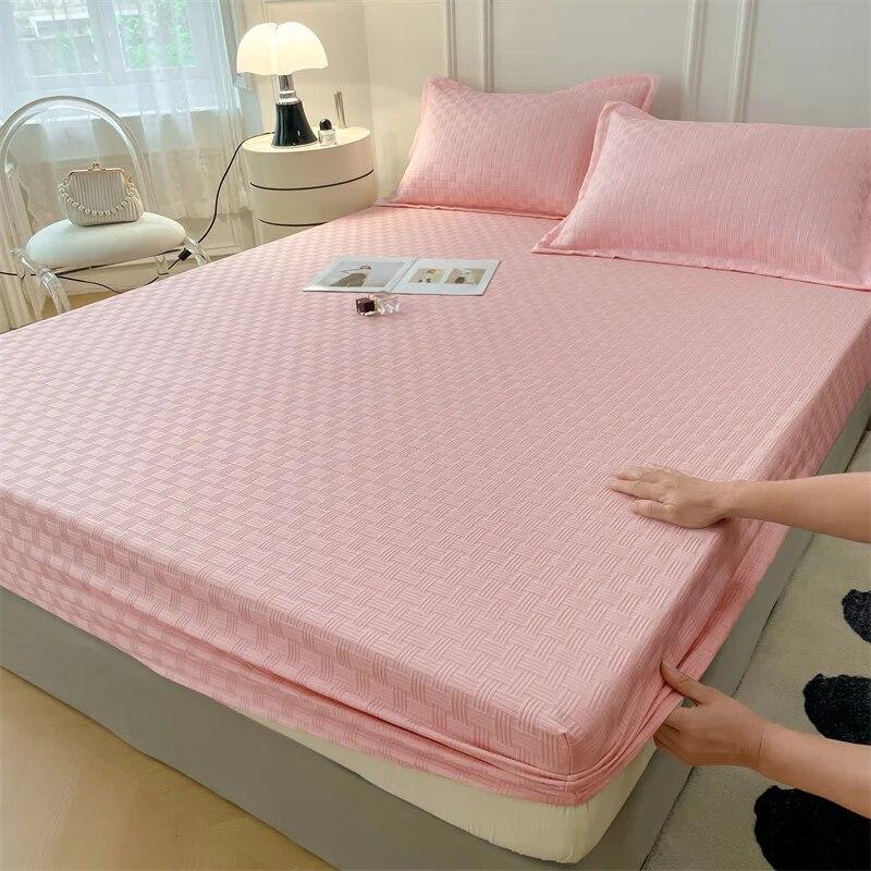 Защитный чехол для матраса из хлопчатобумажного хлопка, противоскользящая дышащая эластичная лента, простынь, наматрасник, топпер без наволочки