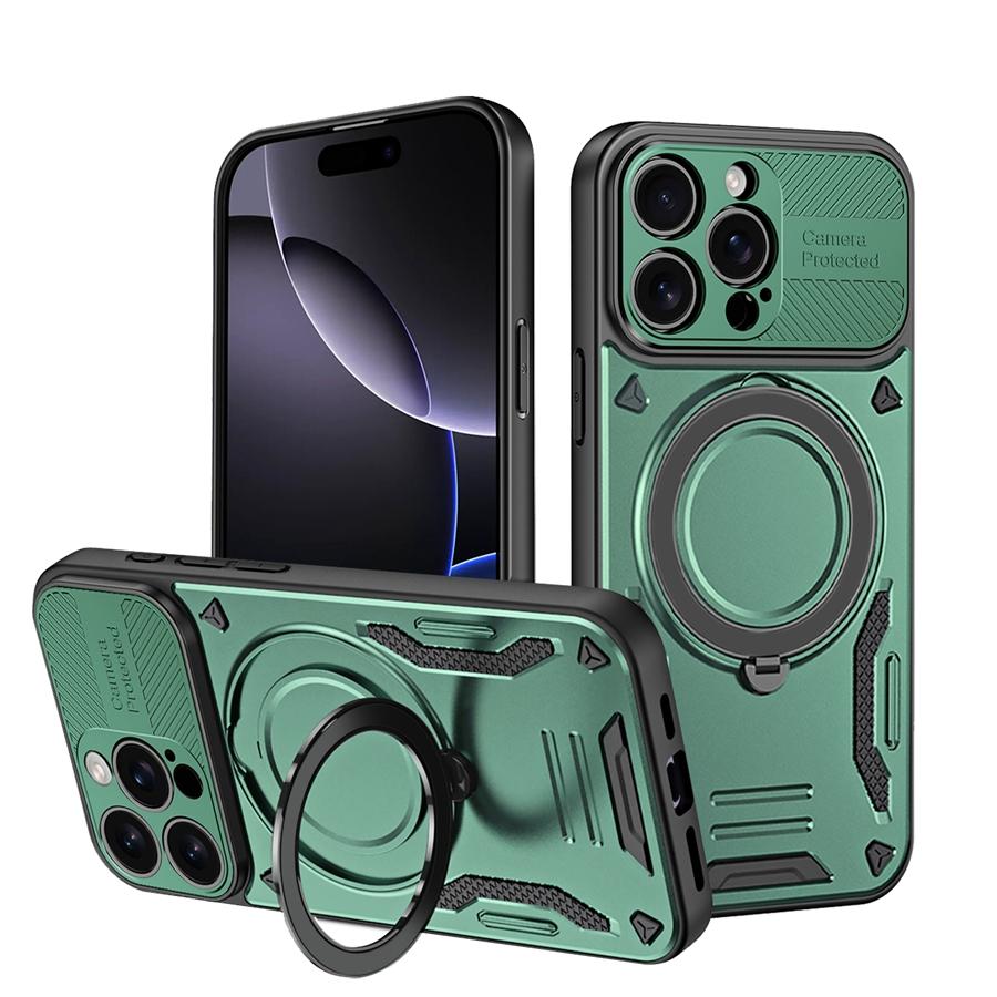 Прочный противоударный магнитный чехол-броня для Apple iPhone 11 12 13 14 15 16 17 Pro Max Plus Air Держатель-кольцо Стенд Чехол для телефона