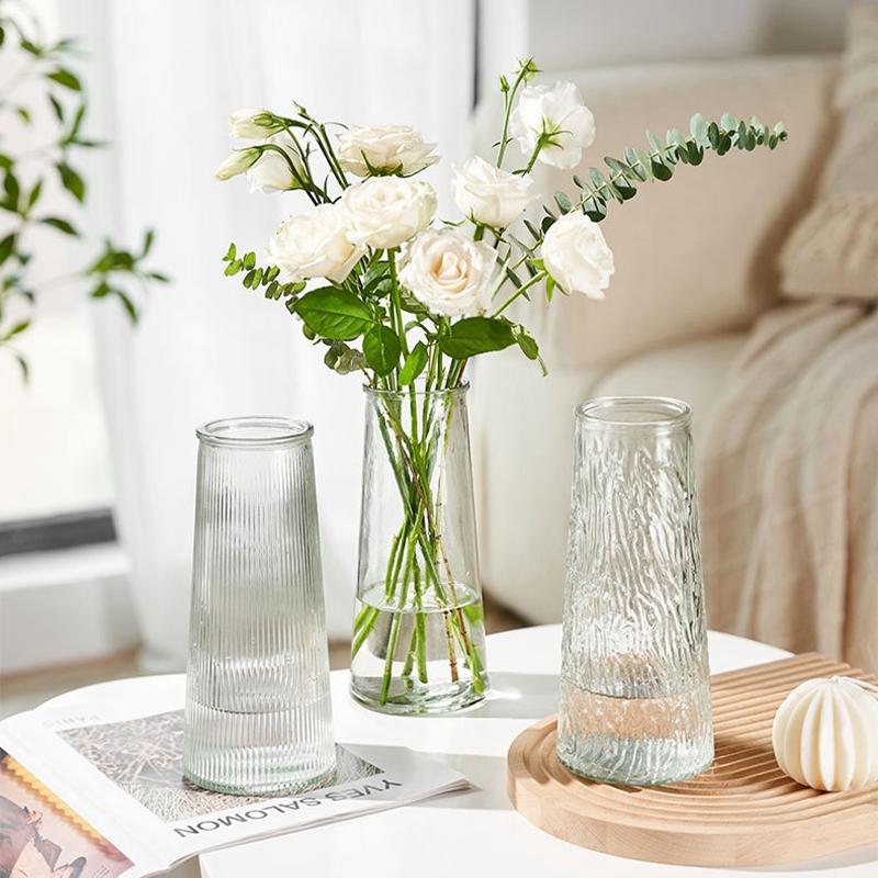 Clear Glass Vase Large Modern Flower Vase Hydroponic Plant Vases for Wedding Centerpieces Dining Table Living Room Decorations