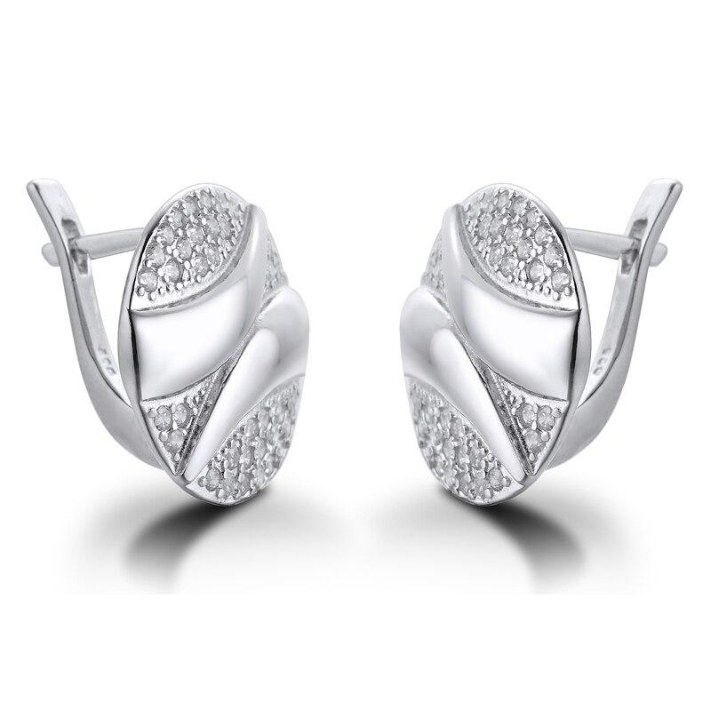 Серьги из стерлингового серебра 925 пробы с микро-паве, прозрачный циркон, русский стиль, английский замок, клипса, роскошные женские подарки для девочек, ювелирные украшения