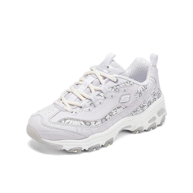 Skechers D'LITES 1.0 Женские Удобные Износостойкие Низкие Кроссовки на Толстой Подошве Серые 150538-LGLV
