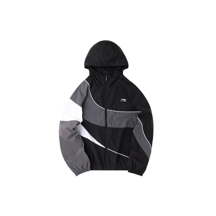 Li Ning свободная повседневная куртка с капюшоном мужские куртки черные AFDQ395-3