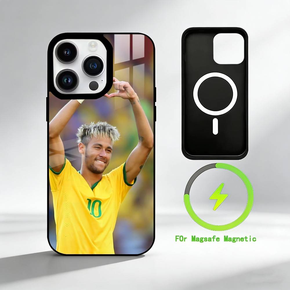 Чехол для телефона N-Neymar для iPhone 17 16 15 14 13 12 Pro Max Plus с зеркальной беспроводной магнитной крышкой