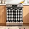Modern Minimalist Gingham Oven Curtain Kitchen Stove Short Tiered Window Valance Cabinet Or Shelf Decor