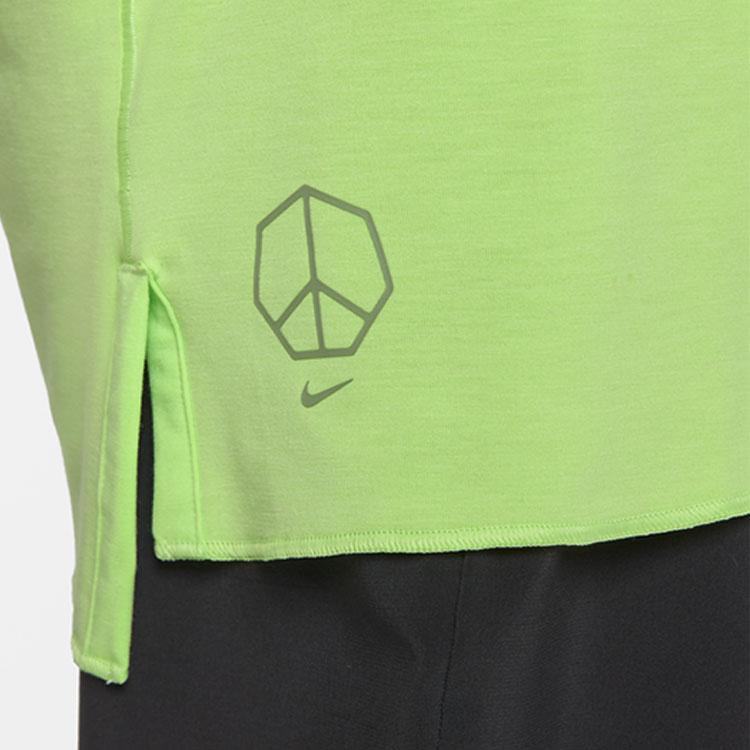 Nike Футболка с коротким рукавом Yoga Dri-Fit Pattern Print Round Neck Training для мужчин, цвет зеленый DM8142-360