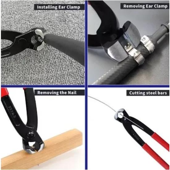 Плоскогубцы с одним ушком 8 дюймов/200 мм из углеродистой стали, клещи-обжимные клещи, гвоздодер для ремонта автомобилей, ручные инструменты