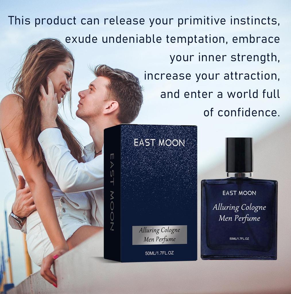East Moon Men's Eau De Cologne 50ml Fresh, Subtle, and Long-Lasting Scent Charming Men's Fragrance Perfect for Dates and Gifts