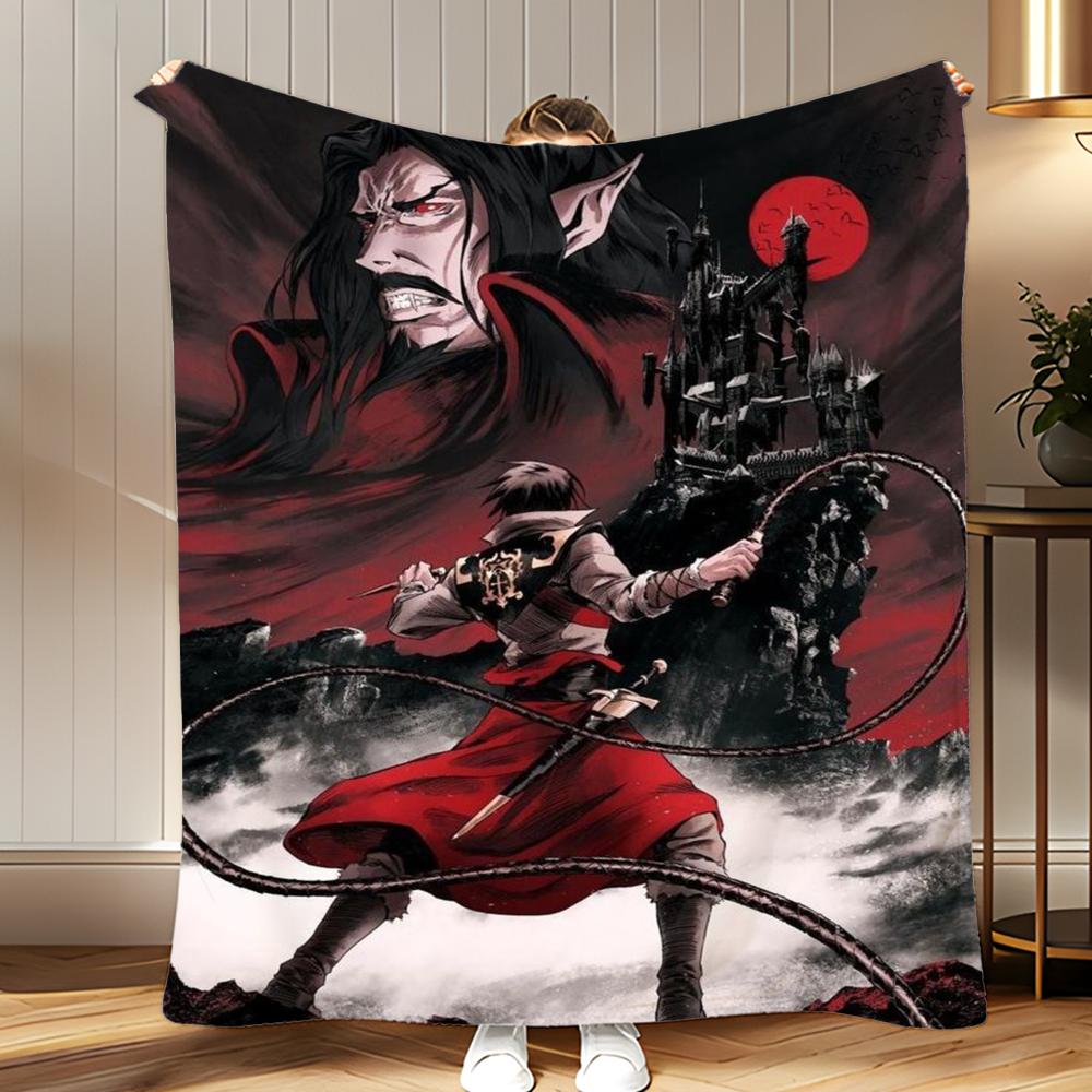 game anime Castlevania Throw Soft Coral Fleece Blanket 310gsm Fluffy Warm Throw for Sofa Bed Couch Bedroom Decor
