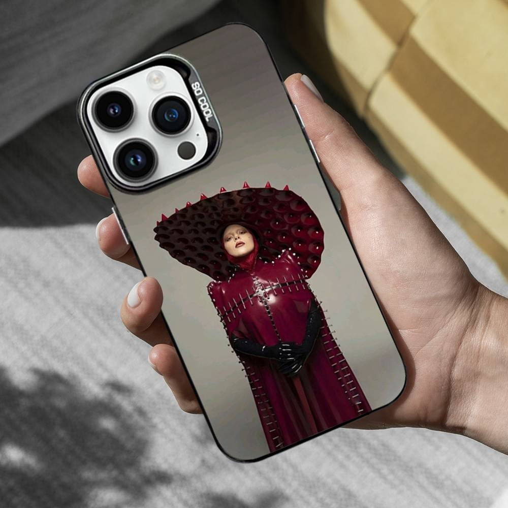 Горячий M-MAYHEM L-Lady G-Gaga Для iPhone 15,14,13,11,12,16,17,SE,XS,MAX,Mini,Pro,Черный Матовый Силиконовый Чехол