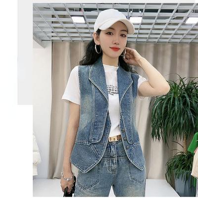 Женский джинсовый жилет с пуговицами Cowgirl Cool