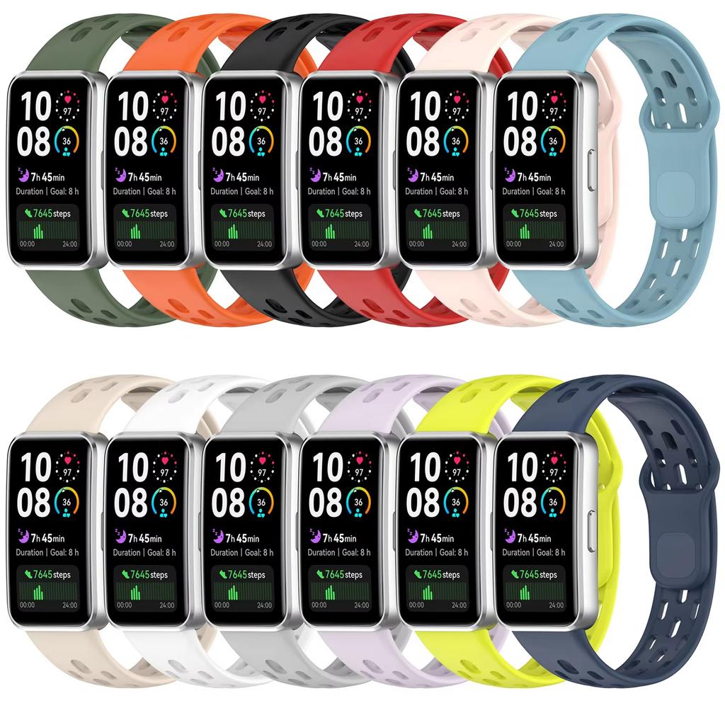 Спортивный силиконовый ремешок для Huawei Band 10 9 8 Мягкий сменный дышащий браслет Correa для Huawei Band 9 8 10 NFC Аксессуары для ремешка