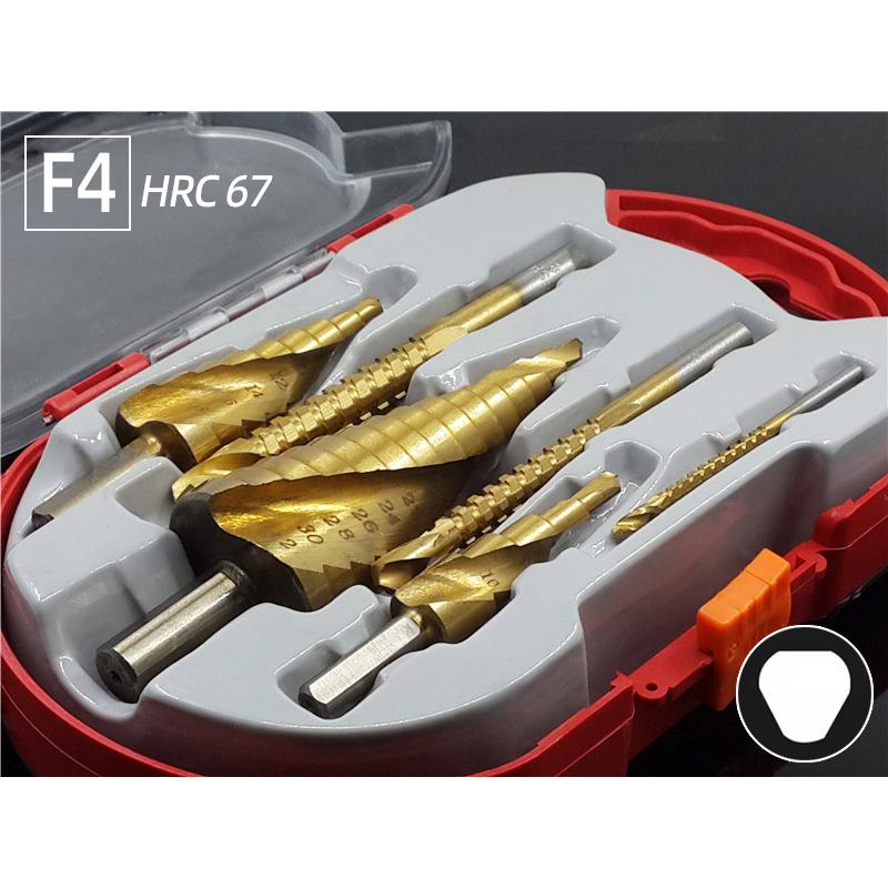 6Pcs HSS Steel Titanium Step Drill Bit Set 4-12/20/32mm Metal Hole Cutter Wood Cone Core Drilling Hole Saw Tool+3,6,8 Saw Drill