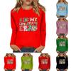 Women's Daily Casual Long Sleeve Christmas Print O-neck Top