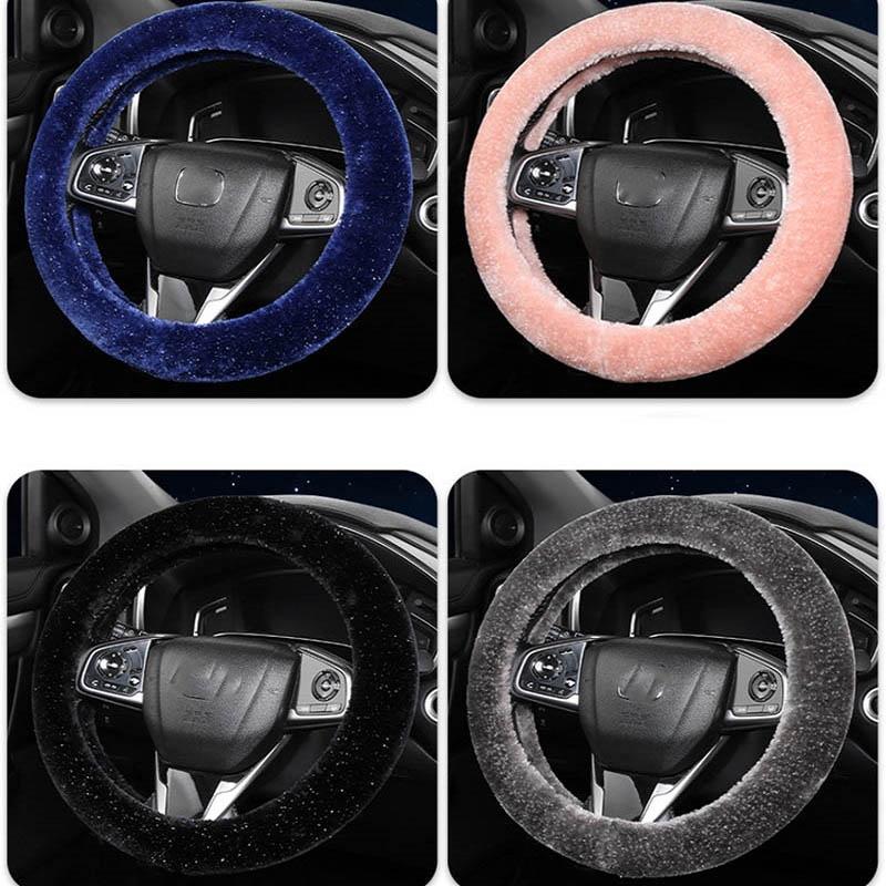 Новое поступление Плюшевый мех Чехол на руль автомобиля Толстый Теплый и Нескользящий