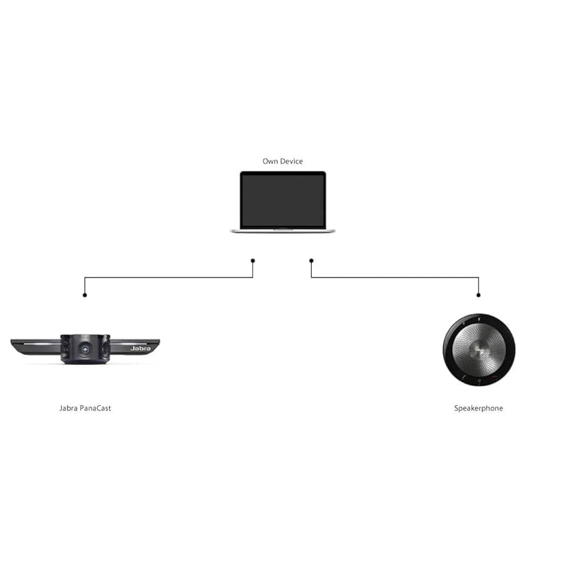 Jabra Meet Anywhere MS PanaCast/Panorama 4K/Горизонтальный: 180 градусов, Вертикально: 54 градуса Питание и передача данных с использованием прилагаемого 1м