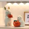 Simple Rabbit Porch Decoration Living Room Desktop Home Decoration Persimmon Ruyi Send Housewarming Gift Resin Crafts