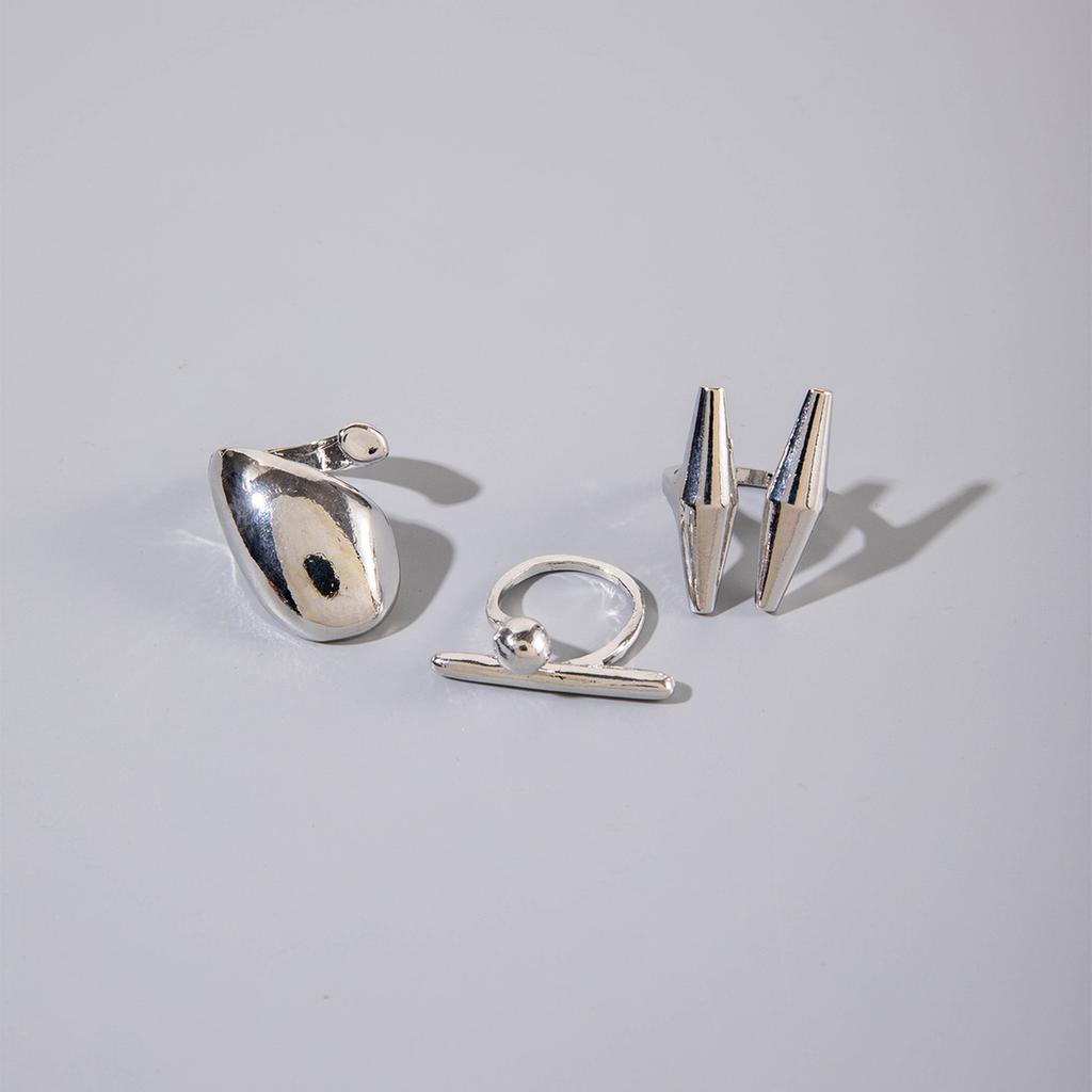 Модный женский набор из 3 колец - Женское кольцо Металлическое кольцо Глянцевое кольцо Металлическое кольцо Праздничный подарок