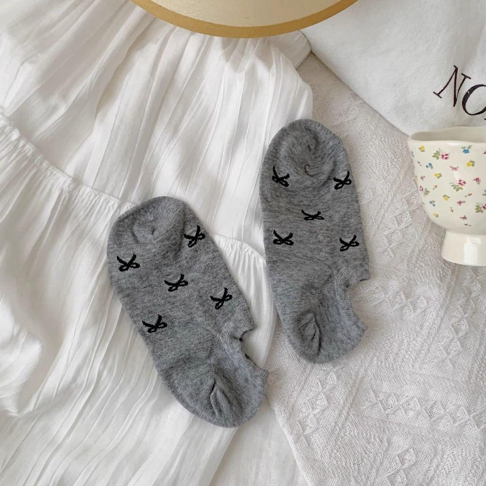 Cotton Short Socks Breathable Heart Embroidery Socks New Thin Socks