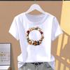 Women's Summer T-shirt, Cute and Fashionable Printed Pattern, Short-sleeve Trendy Top.