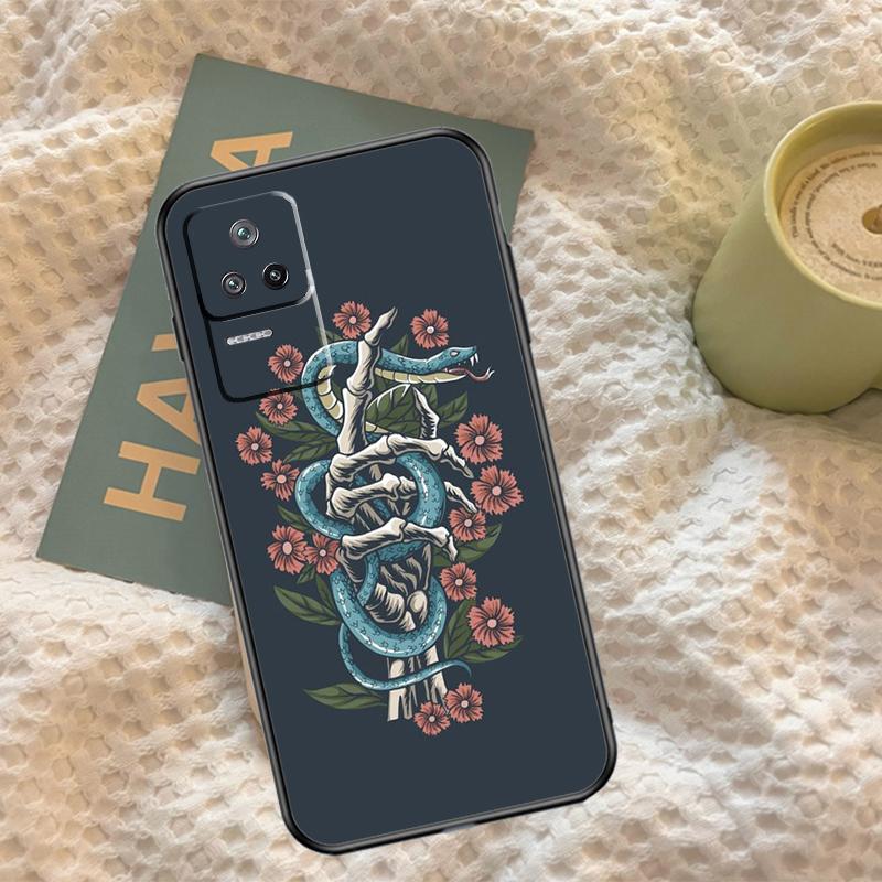 Hand Snake Flower Case For Xiaomi 15 Ultra 13 14 11T 12T 13T 14T Pro POCO X7 Pro F5 F6 M6 X3 X5 X6 Pro Cover