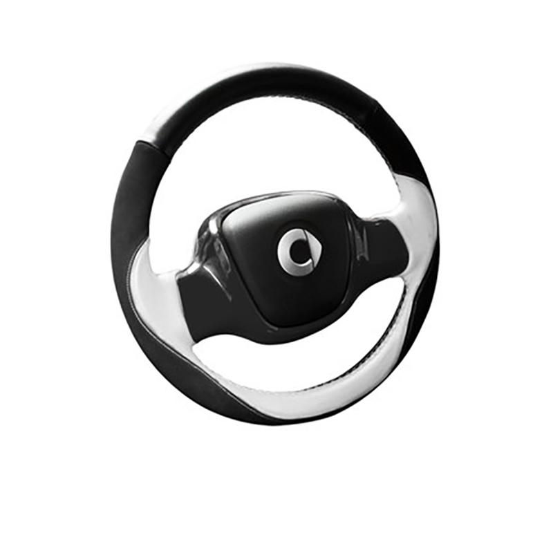 Автомобильный чехол из натуральной кожи для ручного шитья, чехол на руль, украшение интерьера, аксессуары для 09-14 Smart 451 Fortwo