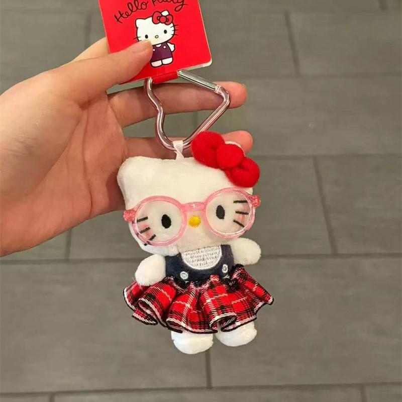 Мультяшный Плюшевый Брелок-Подвеска Sanrio Hello Kitty Милая Мягкая Кукла Брелок Изысканные Креативные Аксессуары для Украшения Рюкзака