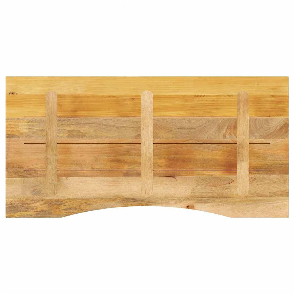 Vidaxl Blat Biurka, Z Wycięciem, 120X50X2,5 Cm, Surowe Drewno Mango