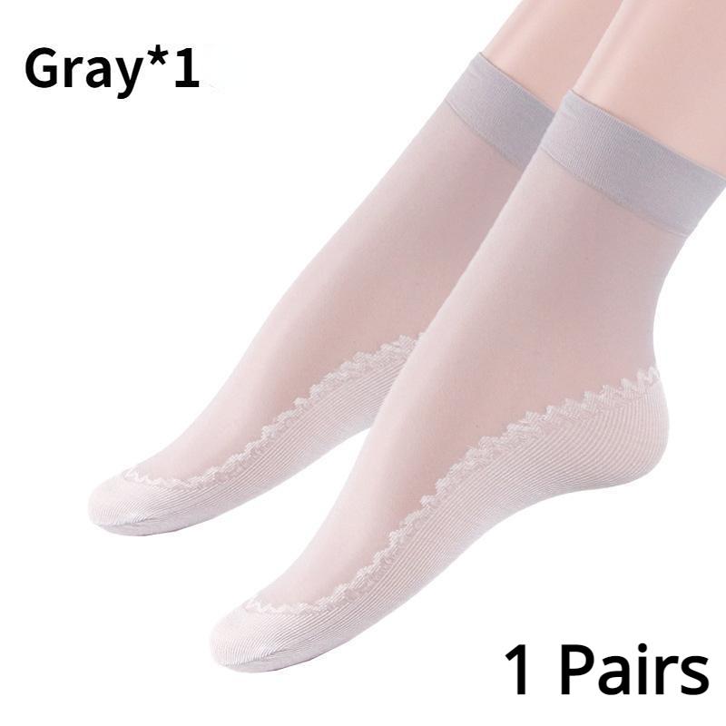 1/5/10 Pairs Women's Ultra-thin Cotton Silk Short Socks Seamless Breathable Socks