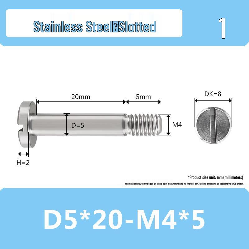 Винт-втулка с прорезью из нержавеющей стали M4*D5D6 с частичной резьбой и гладким стержнем