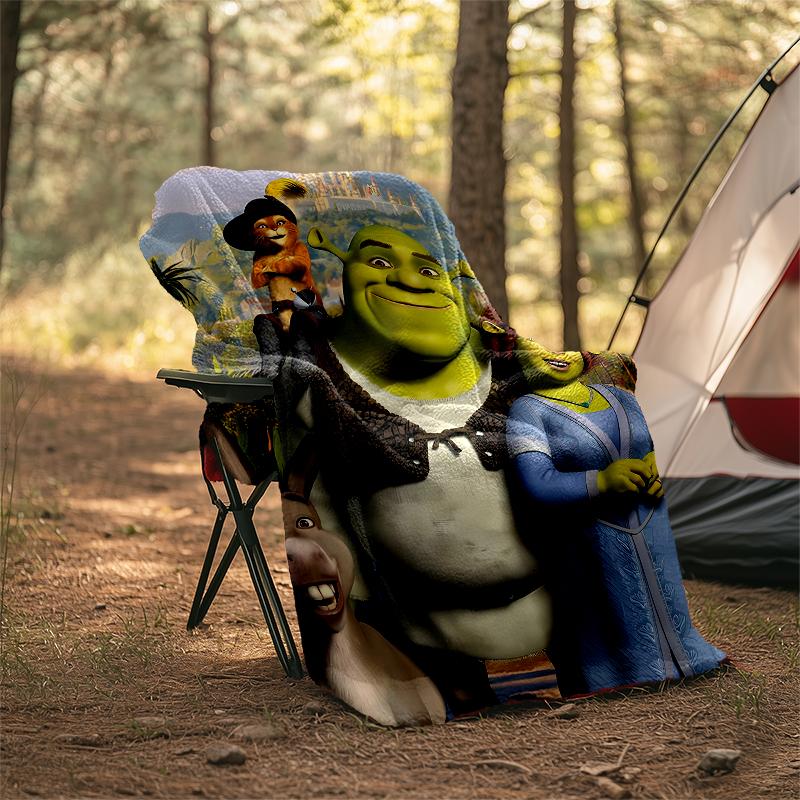 Shrek Theme Printed Blanket - Perfect for Couch, Bed, Travel & Outdoor Use | Machine Washable, Cozy & Durable.