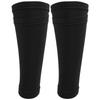 1 Pair Soccer Shin Guard Socks Double Layer Shin Pad Sleeves for Football Training  BlackAdult / L