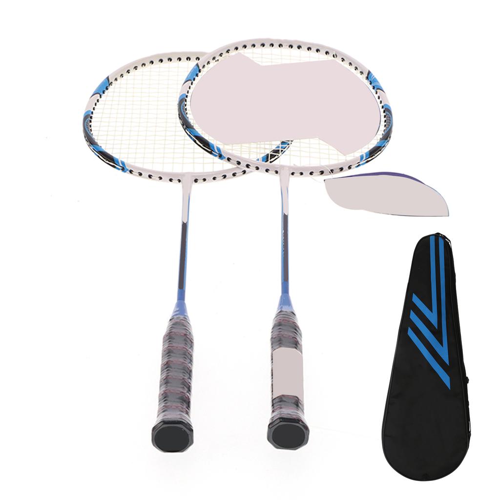SG8048 2 Player Badminton Racquets Set Adults Teenagers Lightweight Carbon Fiber Rackets