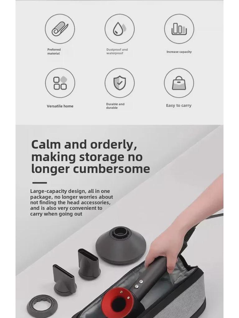 Дорожная сумка для хранения фена и выпрямителя для волос Dyson с защитным чехлом