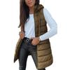 New Women's Coat Solid Color Medium and Long Vest Hooded Slim Sleeveless Coat Women