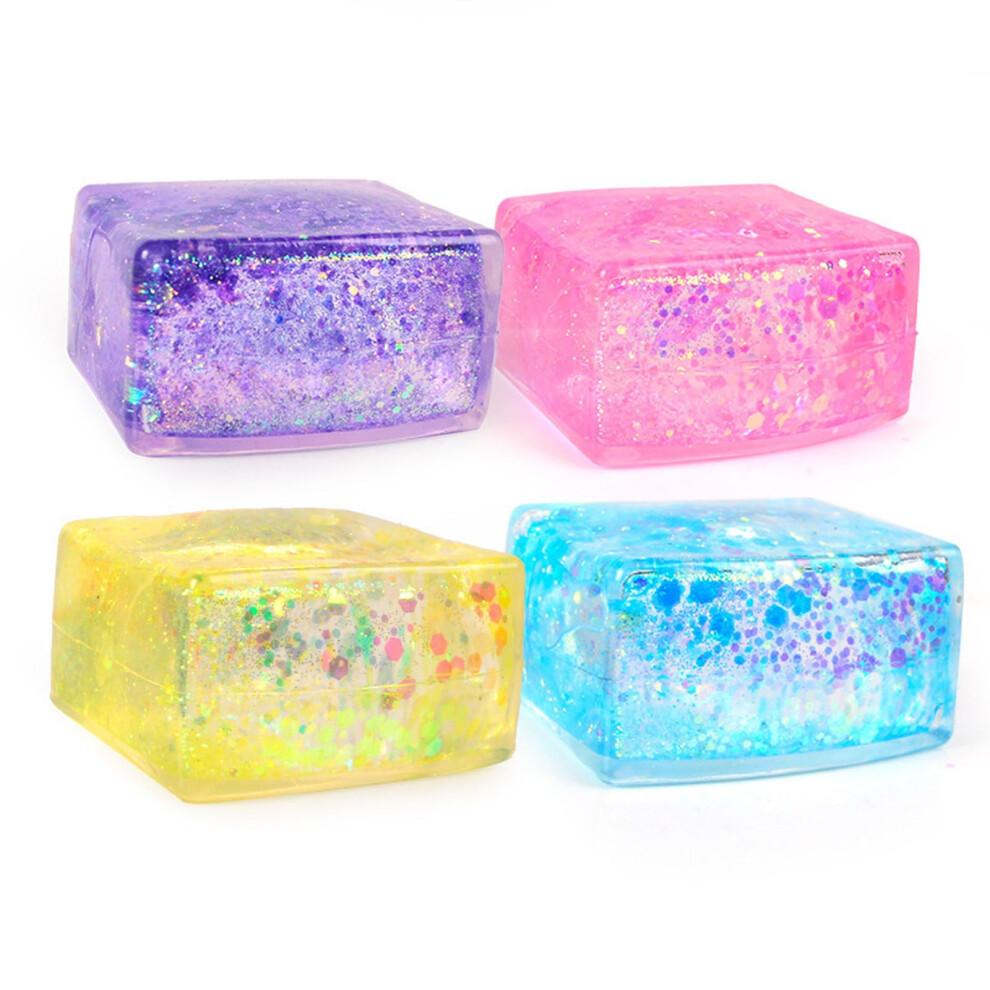 Squish Stress Toys, Glitter Slow Rising Fidget Sensory Toys, Large TPR Squeeze Toys for Adults ADHD Focus Anxiety Relief