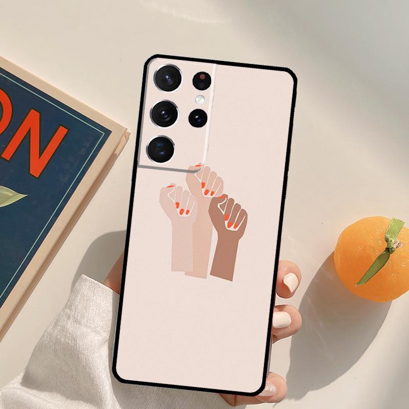 Feminist Fist Symbol Phone Case For Samsung Galaxy S25 S26 Ultra S20 S21 S22 S23 S24 Plus S10 S25 FE Back Cover