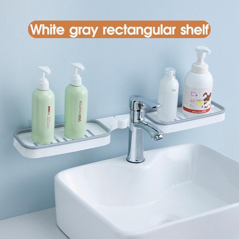 Punch-Free Bathroom Shelves Revolving Shelf Corner Storage Rack For Makeup Home Storage Organizer Bathroom Accessories Set