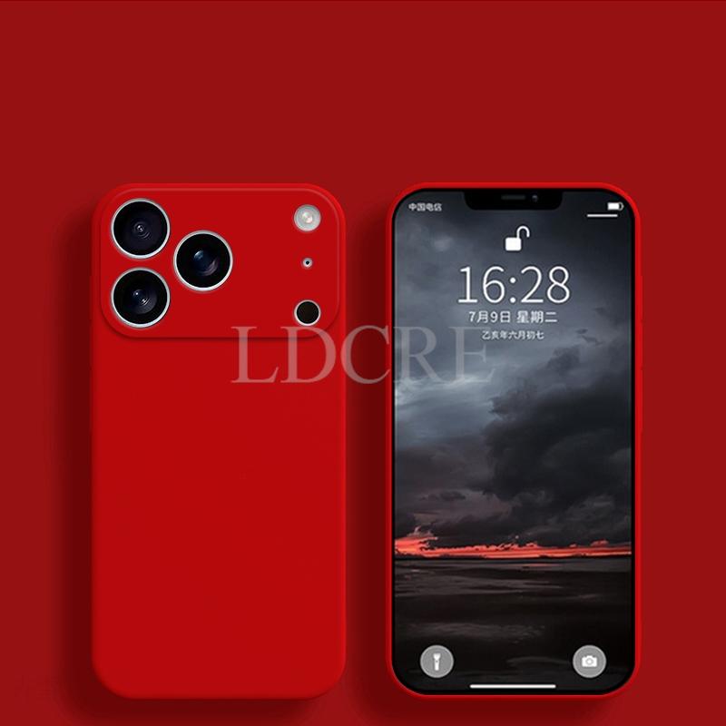 Чехол для iPhone 17 Pro Max Жидкий силиконовый чехол-защита для iPhone 17 Pro Max 17 Air Чехол из ТПУ Обычный резиновый защитный чехол