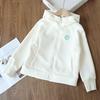 Girls' Simple Hooded Jacket: Solid-Color Spring/Fall Children's Cardigan Sweatshirt
