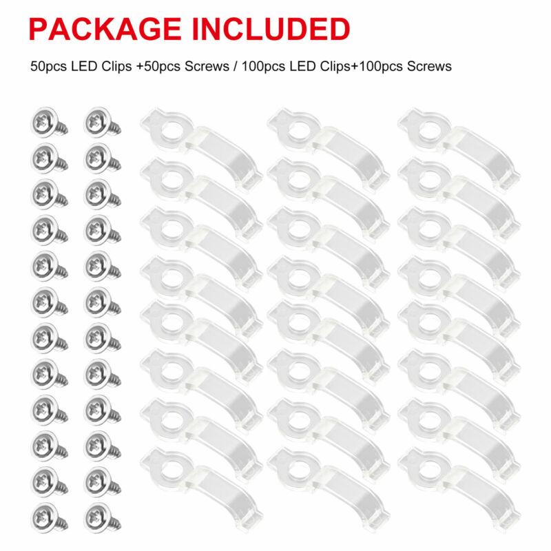 50/100 PCS Fixator LED Strip Fixing Clips Light Holder With Screws Fixing Mounted Clip For 5050 LED Strip Light Bar Cable Clamps