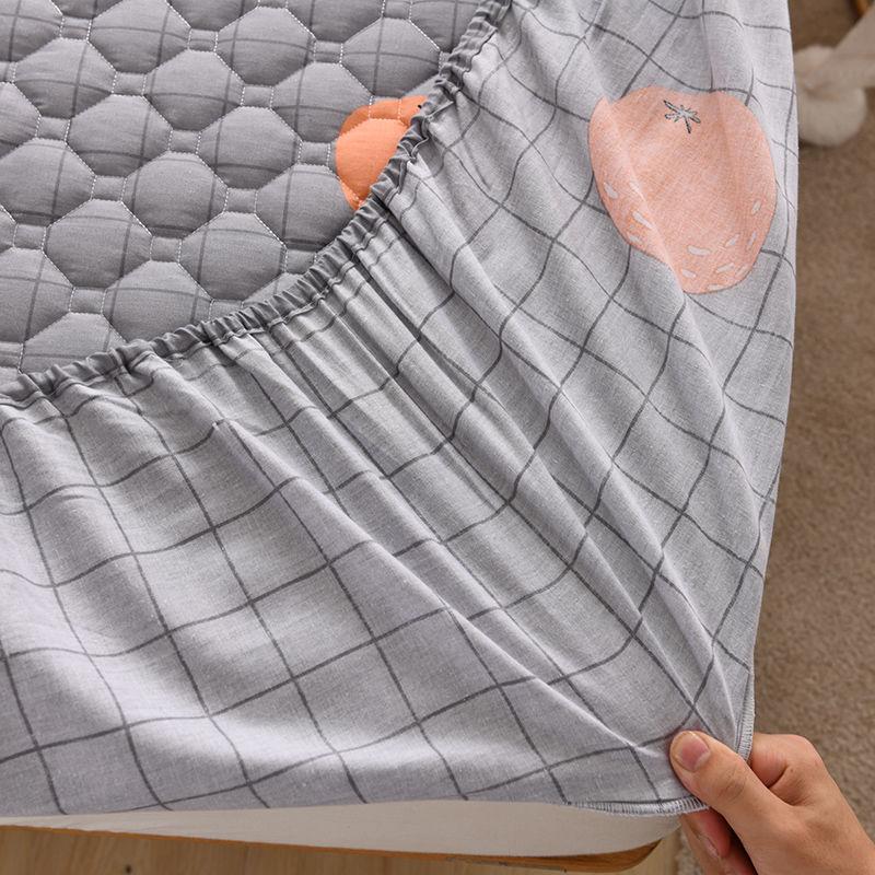 100% хлопчатобумажная ткань, утолщенный стеганый наматрасник, двойной размер, высококачественный защитный чехол для кровати на заказ, не включая наволочку