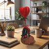 Мультяшное 3D-печатное украшение в виде сердца Романтичный черный кот Настольное украшение для рабочего стола Гостиная Настольная полка
